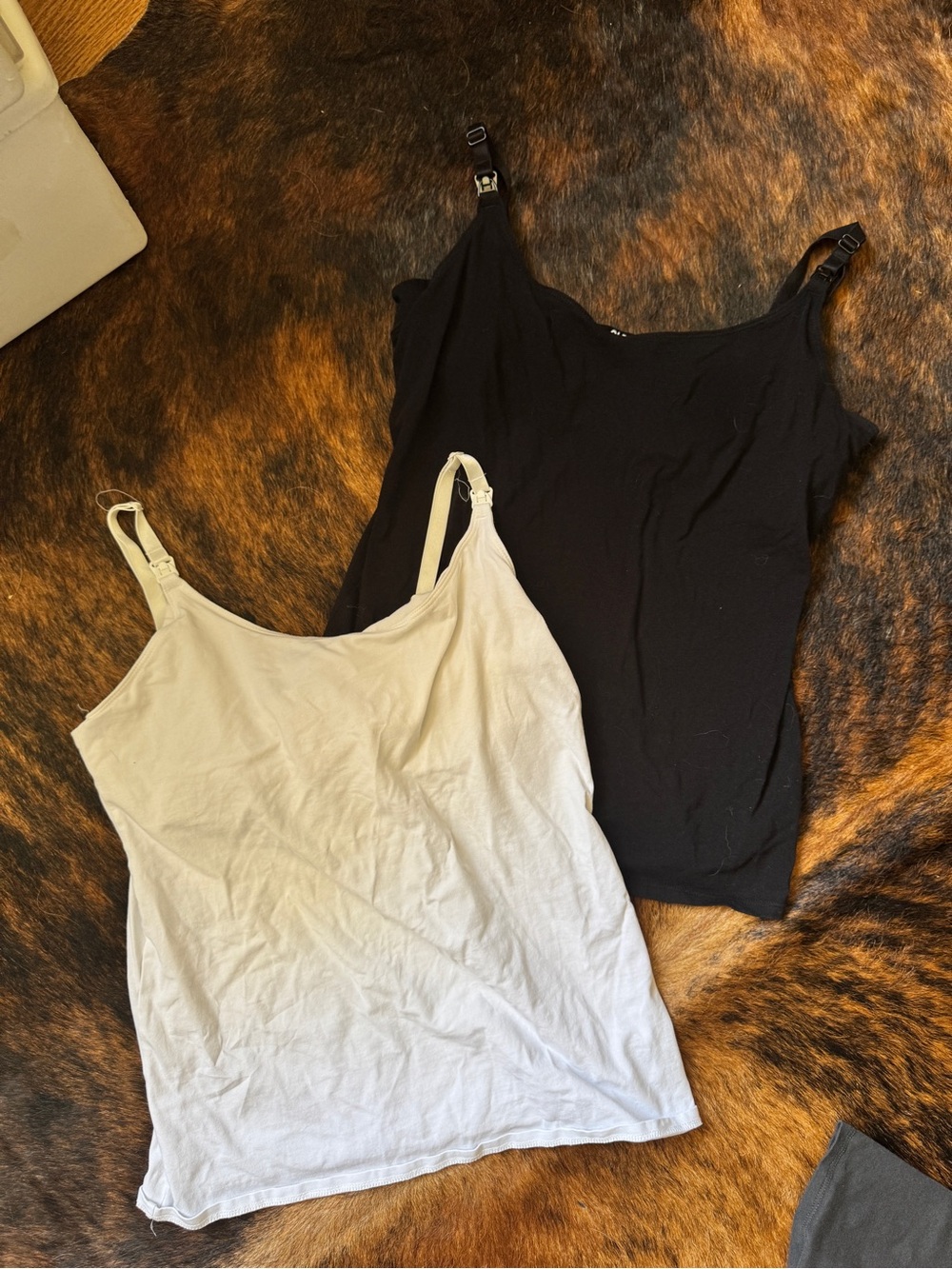 Old Navy Black and White Women's Nursing Tank Tops - Set of 2